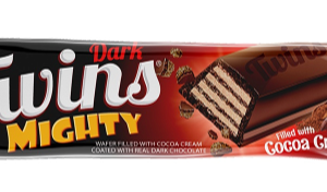 Twins Mighty Wafer filled with Cocoa Cream coated Dark Chocolate